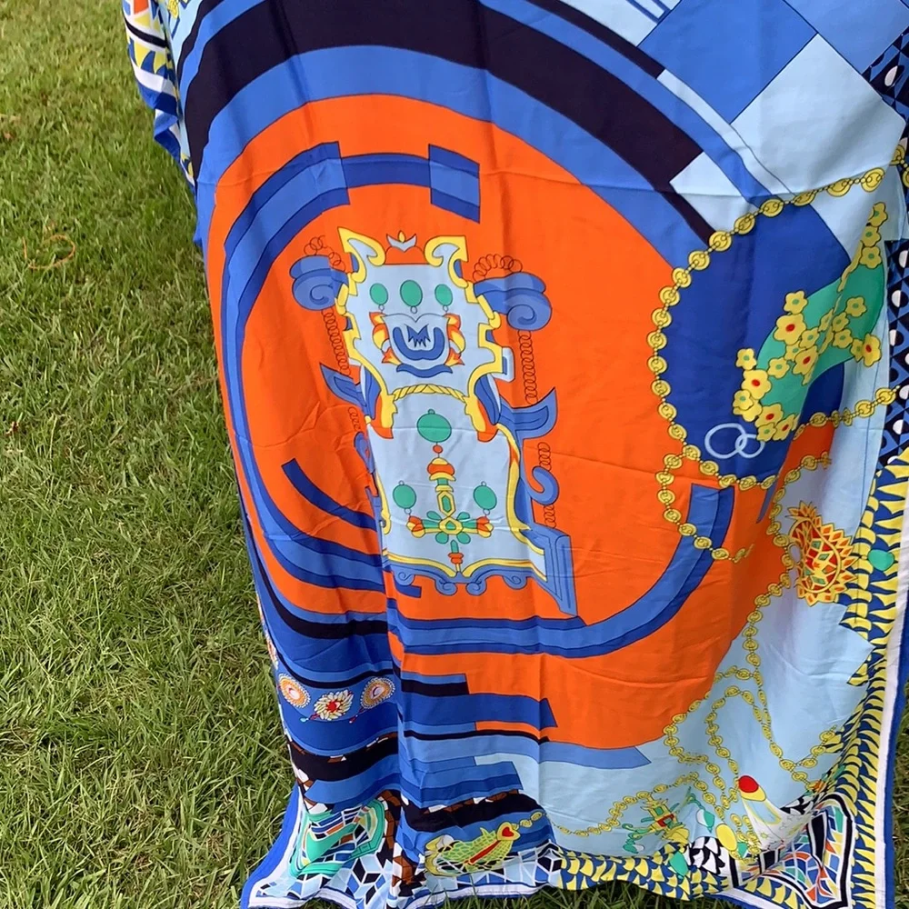 Colorful Kaftan Beach Cover Up Dress - Picture 6 of 14